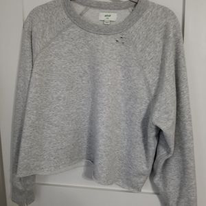 Aerie Pre-distressed Crop Sweatshirt